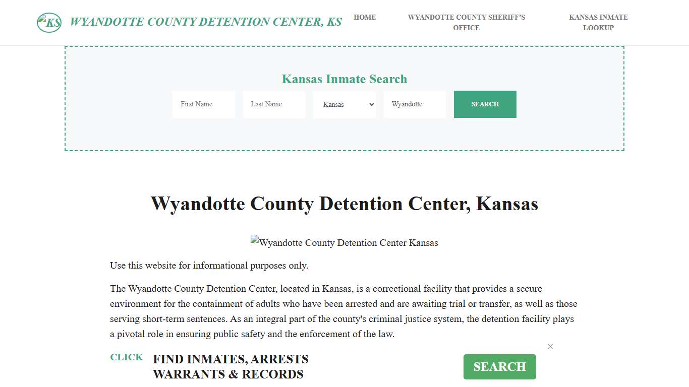 Wyandotte County Detention Center, KS Inmate Roster, Offender Search